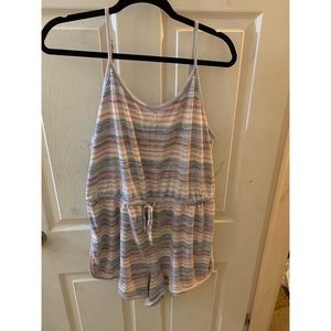 Jersey Knit Striped Romper